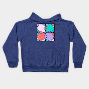 Purple Coral Blue Geometric Abstract Acrylic Painting Kids Hoodie